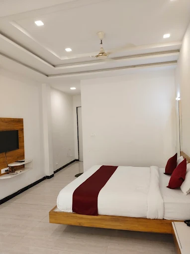 Modern room interior with TV panel